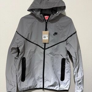 Nike Tech Woven Flash Jacket Reflect Silver Black FZ7585 035 Men's Size XS new
